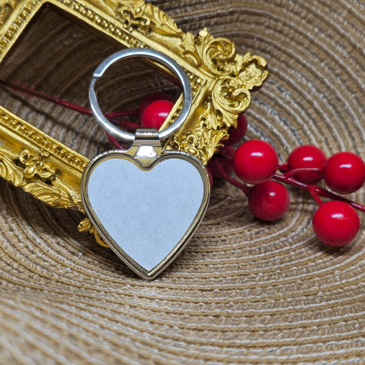 PORTACHIAVE CUORE IN ACCIAIO CON STAMPA PERSONALIZZATA