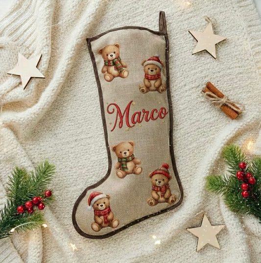 CALZA IN JUTA PERSONALIZZATA CON NOME