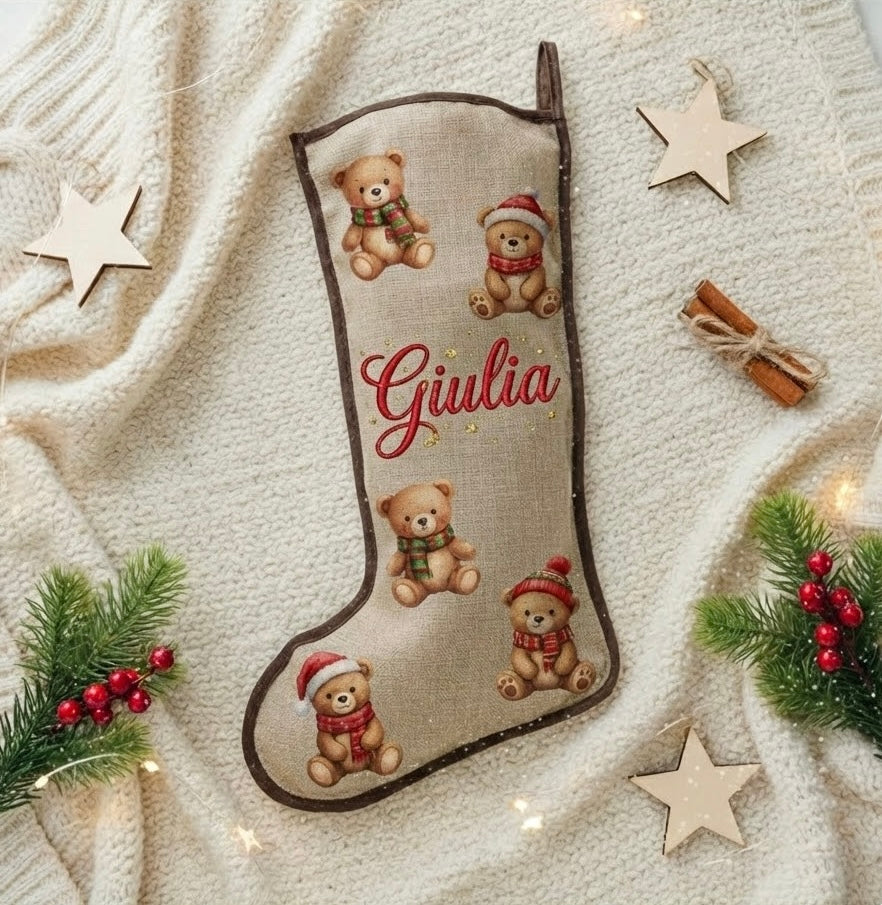 CALZA IN JUTA PERSONALIZZATA CON NOME