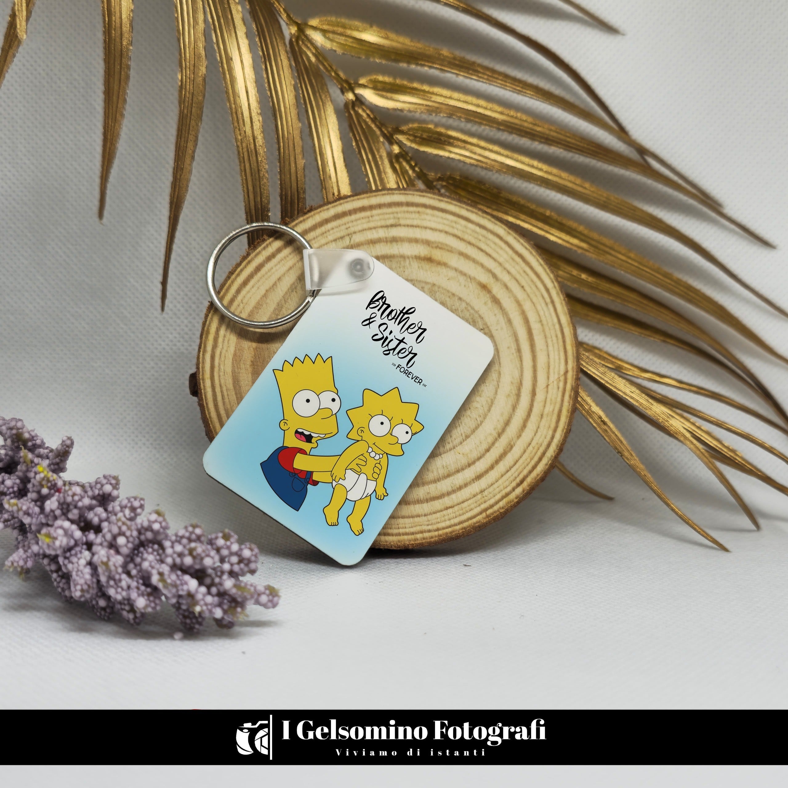 PORTACHIAVI IN LEGNO QUADRATO FRONTE-RETRO PERSONALIZZAMI