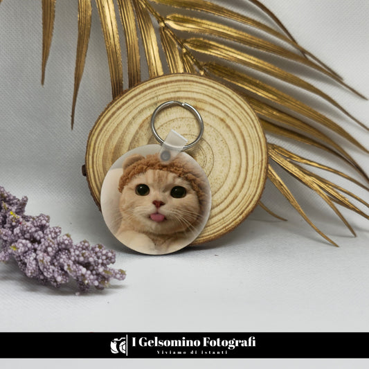 PORTACHIAVI IN LEGNO TONDO LITTLE FRONTE-RETRO PERSONALIZZAMI