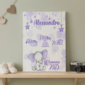 TELA NASCITA  PERSONALIZZATA ELEFANTINO