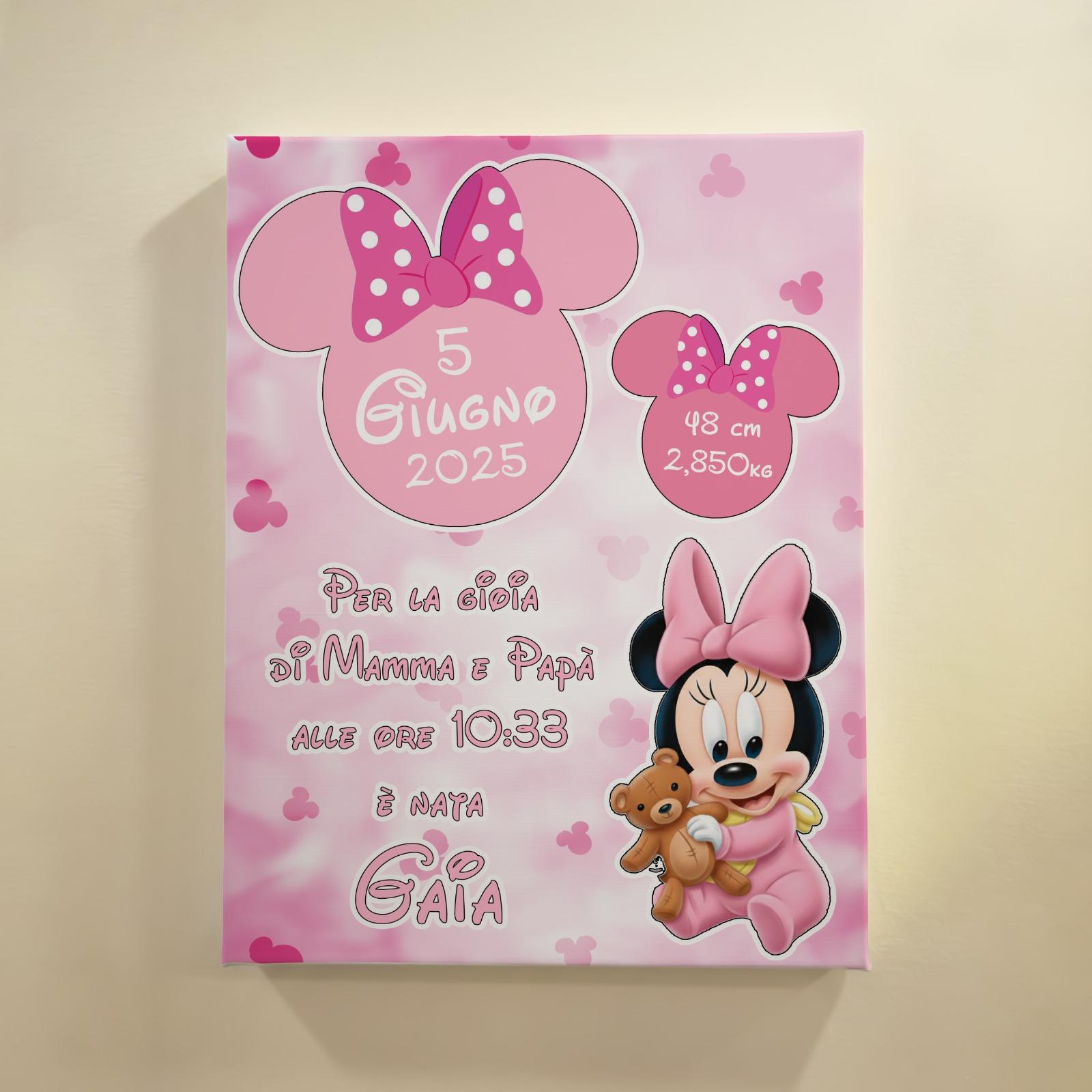 TELA NASCITA  MINNIE  E POIS